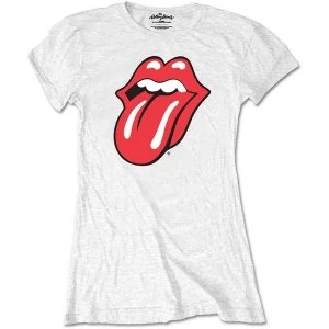 Image of The Rolling Stones - Classic Tongue Womens Large T-Shirt - White