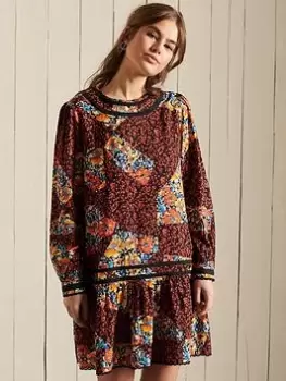 Image of Superdry Lace Mini Dress - Multi, Size 12, Women