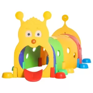 Image of Outsunny Play Tunnel, Caterpillar Tunnel for Kids Climb, Toddler Play Structure for Ages 3-6 Years, Indoor, Outdoor, Multi-coloured