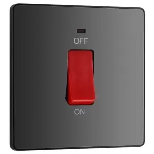 Image of BG Evolve Black Chrome 45A Square Double Pole Switch with LED Power Indicator