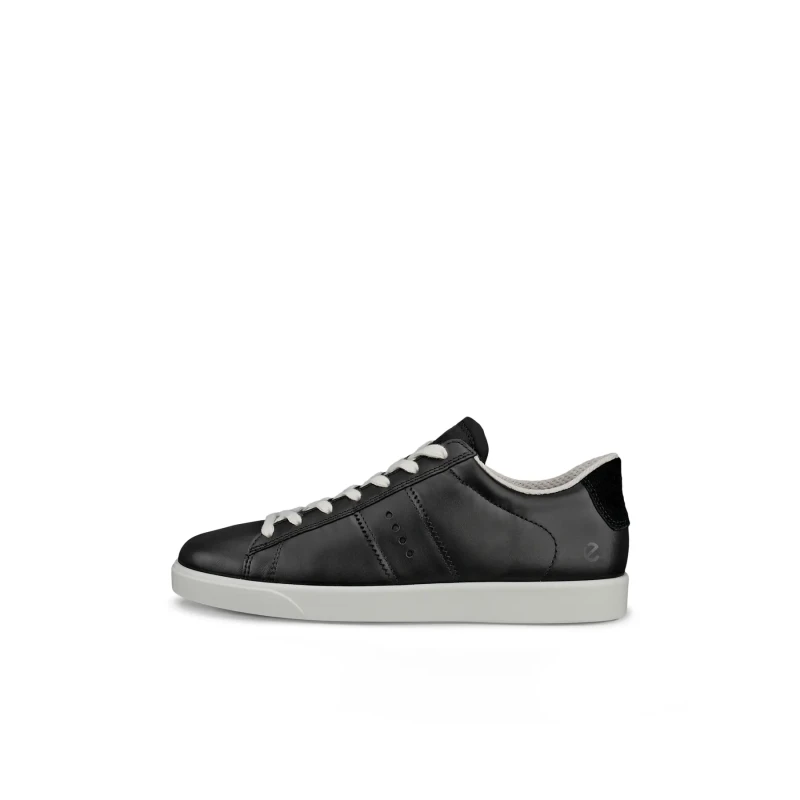 Image of Ecco Street Lite 212803 Full Grain Leather Womens Comfort Trainers - Black - Size:UK 4.5