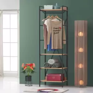 Image of Claire Open Wardrobe With 4 Shelves - Riviera Oak