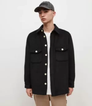 Image of AllSaints Mens Kitara Jacket, Jet Black, Size: XL