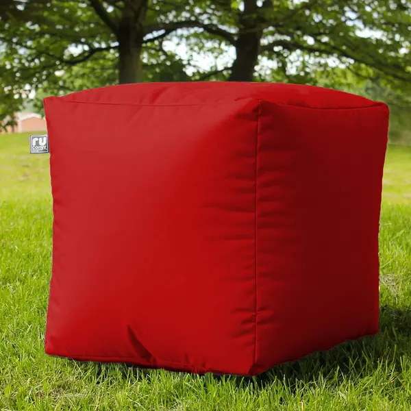 image of rucomfy Indoor Outdoor Cube Bean Bag - Red