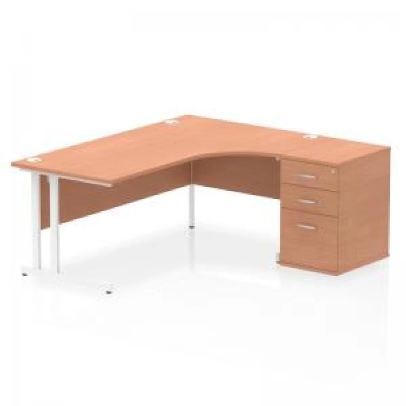Image of Dynamic Office Solutions Impulse 1800mm Cantilever Right Crescent Desk Workstation I004134
