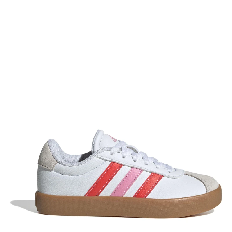 Image of adidas VL Court 3.0 Shoes Juniors White/Red/Pink female 5.5 (38.7)