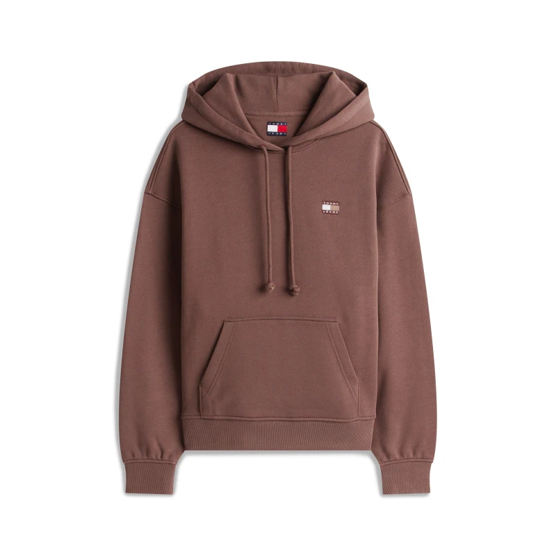Image of Tommy Jeans Badge Hoodie Black Walnut female 14 (L)