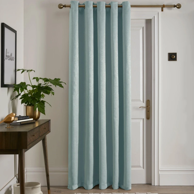 Image of Fusion Strata 66x84 Eyelet Door Curtain Duck Egg