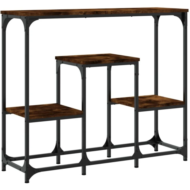 Image of Vidaxl Console Table Smoked Oak 89.5X28X76cm Engineered Wood, Brown 833385