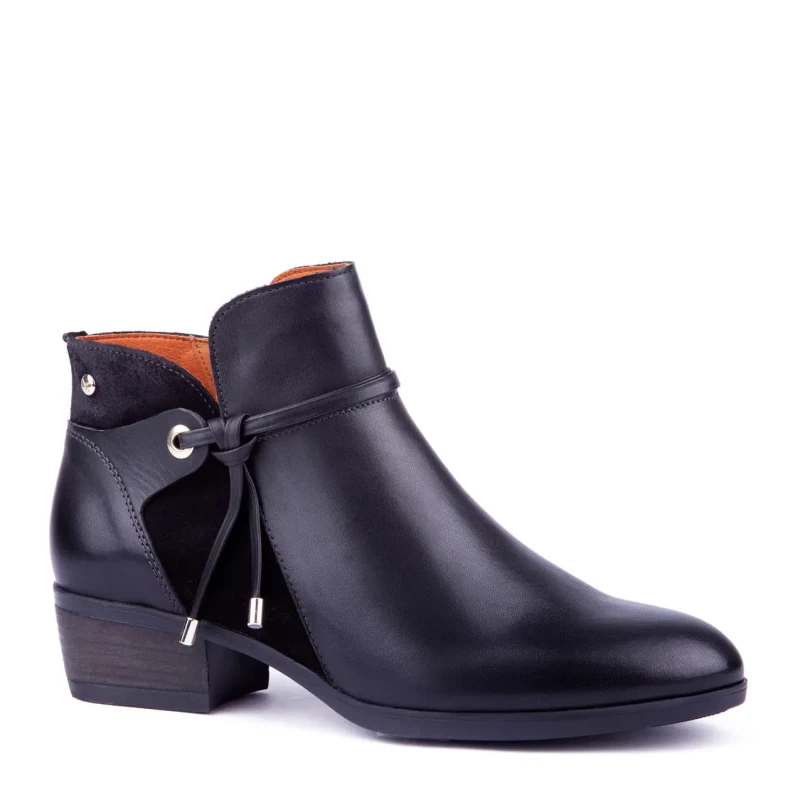 Image of Pikolinos Daroca W1U-8505 Leather Womens Ankle Boots - Black - Size:UK 4-4.5