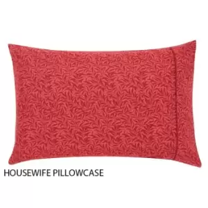 Image of William Morris Bedding, Strawberry Thief Standard Pillowcase, Crimson