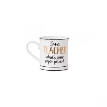 image of Sass & Belle Metallic Monochrome I'm A Teacher Mug