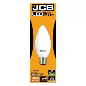 image of JCB LED Candle 250lm Opal 3w B22 2700k - S10976