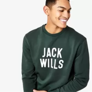 image of Jack Wills Walker Graphic Logo Sweatshirt - Green