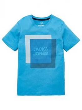 image of Jack & Jones Junior Boys Short Sleeve Circle Logo T-Shirt - Blue