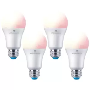 Image of 4lite WiZ Connected LED Smart A60 Bulb WiFi & Bluetooth ES (E27) Colour Changing, Tuneable White & Dimmable - 4 Pack