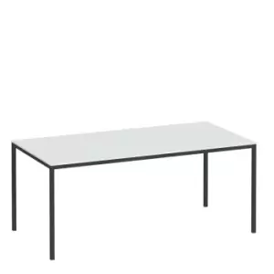 Image of Family Dining Table 180Cm White Table Top With Black Legs