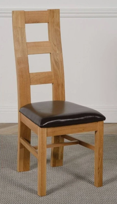 Image of Thats Furniture Yale Solid Oak Dining Chairs for Dining Room or Kitchen in Brown Brown Unisex