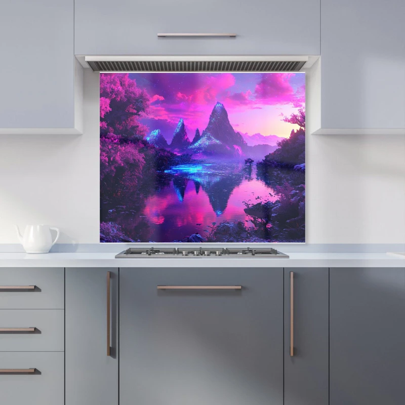 Image of Designer Kitchen Splashbacks Elena Sable: 00051 Kitchen Splashback Size: 600mm x 750mm Multicolor Unisex 600mm x 750mm