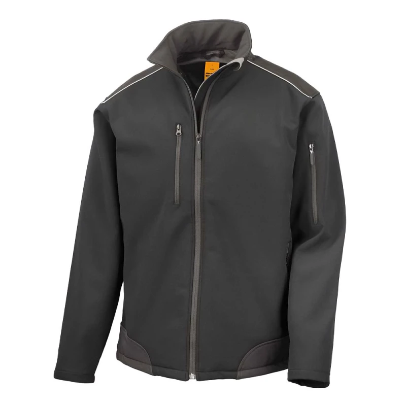 Image of Result Result Men Work Guard Ripstop Soft Shell Jacket in Black Size: Small Black S Male 5063470949519
