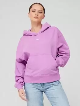 Image of Calvin Klein Jeans Micro Logo Hoodie - Purple, Purple Size M Women
