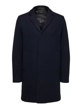 SELECTED Wool Notch Lapel - Coat Men Blue