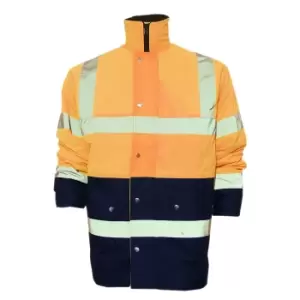 Yoko Unisex Hi-Vis 2 Band Two Tone Jacket (XL) (Hi Vis Orange/Navy)