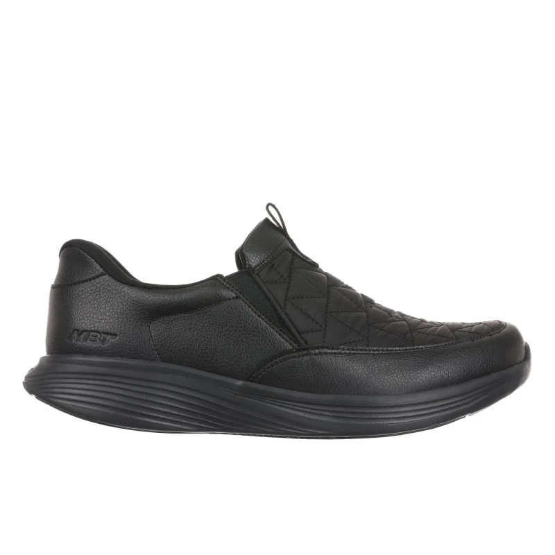 Image of MBT SF-3000 Leather Textile Womens Loafers Shoes - Black - Size:UK 5.5