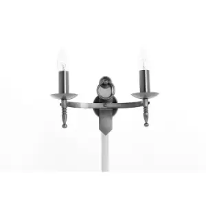 Image of Black Miter wall light 2 bulbs 19cm