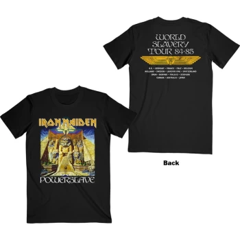 Image of Iron Maiden - Powerslave World Slavery Tour Unisex Large T-Shirt - Black