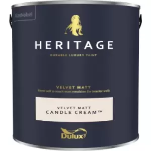 Image of Dulux Heritage Velvet Matt Candle Cream Matt Emulsion Paint 2.5L