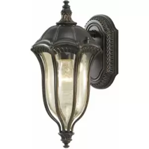 Image of Loops - Outdoor IP44 Wall Light Sconce Walnut LED E27 100W Bulb External d00613