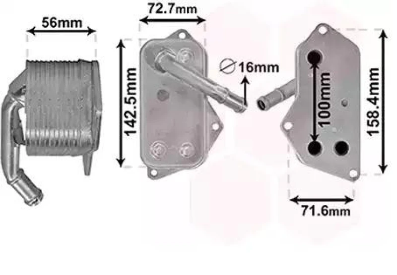 Image of VAN WEZEL 06013701 Oil Cooler *** IR PLUS *** without oil filter housing Oil Cooler,engine oil (469)