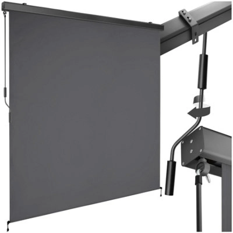 Image of Tectake Vertical Awning Eloise - Installation Materials Included, Retractable, Uv Blocking 180 X 250 Cm - Dark Grey