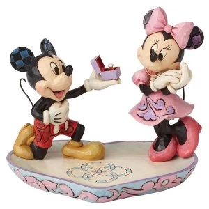 image of A Magical Moment (Mickey Proposing to Minnie Mouse Figurine) Disney Traditions Figurine