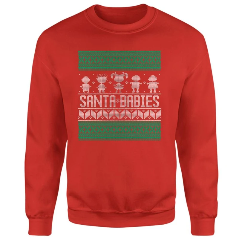 Image of Rugrats Santa Babies Christmas Jumper - Red - S