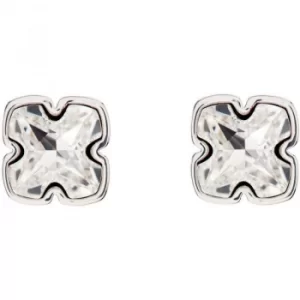 image of Ladies Karen Millen Silver Plated Art Glass Flower Stud Earrings