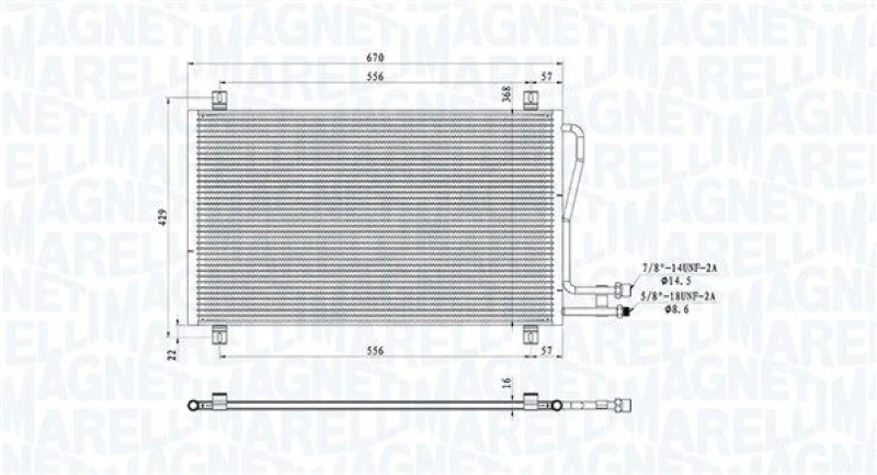 Image of MAGNETI MARELLI Air conditioning condenser MAGNETI MARELLI 350203913000