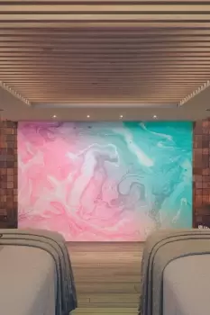 Image of Flowing Marble Pink Matt Smooth Paste the Wall Mural 350cm wide x 280cm high