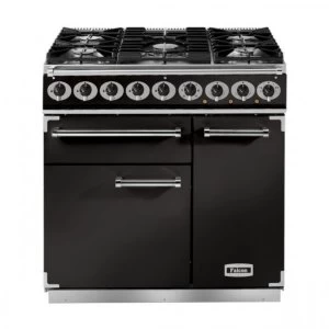 Image of Falcon F900DXDFBLBG 69750 90cm Deluxe Dual Fuel Range Cooker in Black