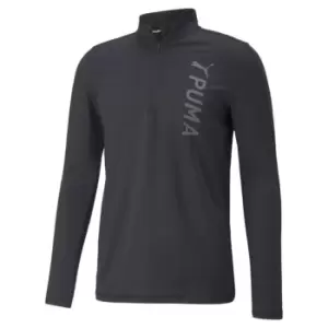 image of Puma Fit Polyspan Half-Zip Long Sleeve Mens Training Tee - Black