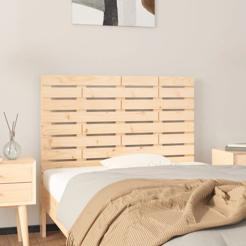 Image of Vidaxl Wall Headboard 96X3X63cm Solid Wood Pine, Brown 824723