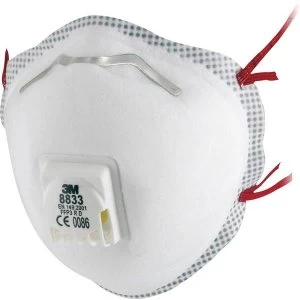 image of 3M FFP3 R D Valved Cup Shaped Respirator Pack 5