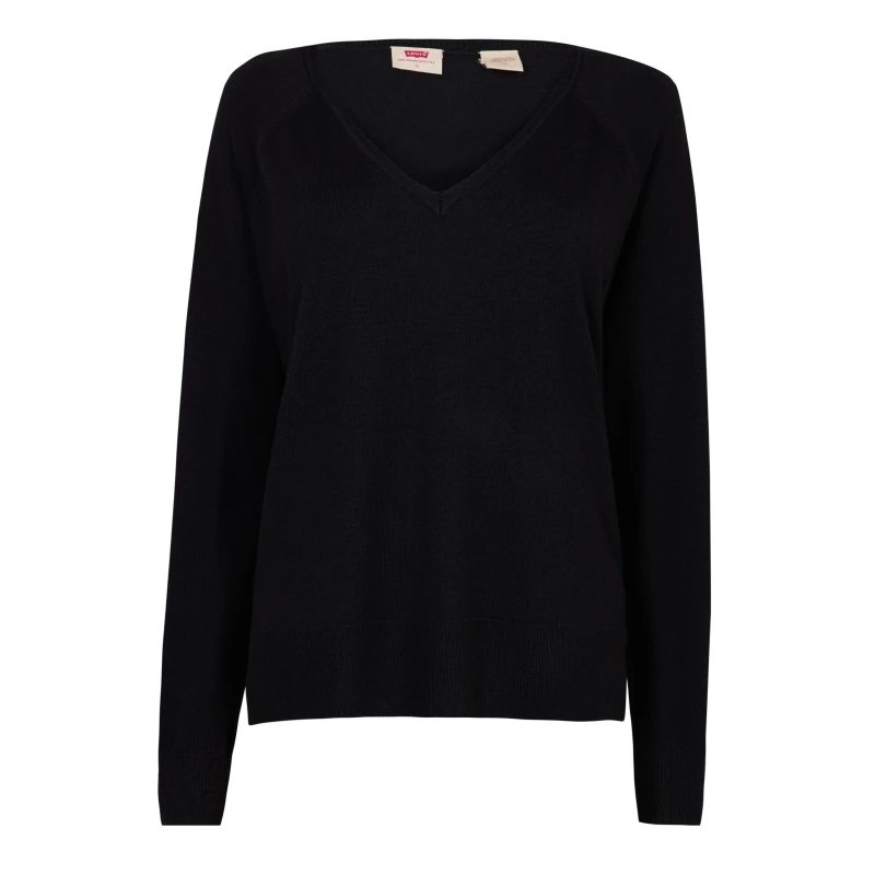 Image of Levis Womens Petal V-Neck 1/4 Zip Knitted Top Caviar female 8 (XS)