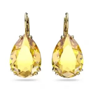 image of Millenia Pear Cut Crystal Yellow Gold-tone Plated Earrings 5619495