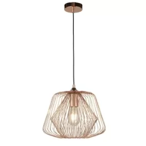 Image of Bell Cage Pendant Shiny Copper, E27