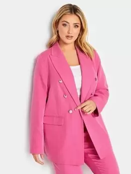 image of Yours Military Tailored Blazer Pink, Size 14, Women