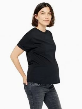 Image of Topshop Maternity Curve Hem T-Shirt - Black, Size 8, Women
