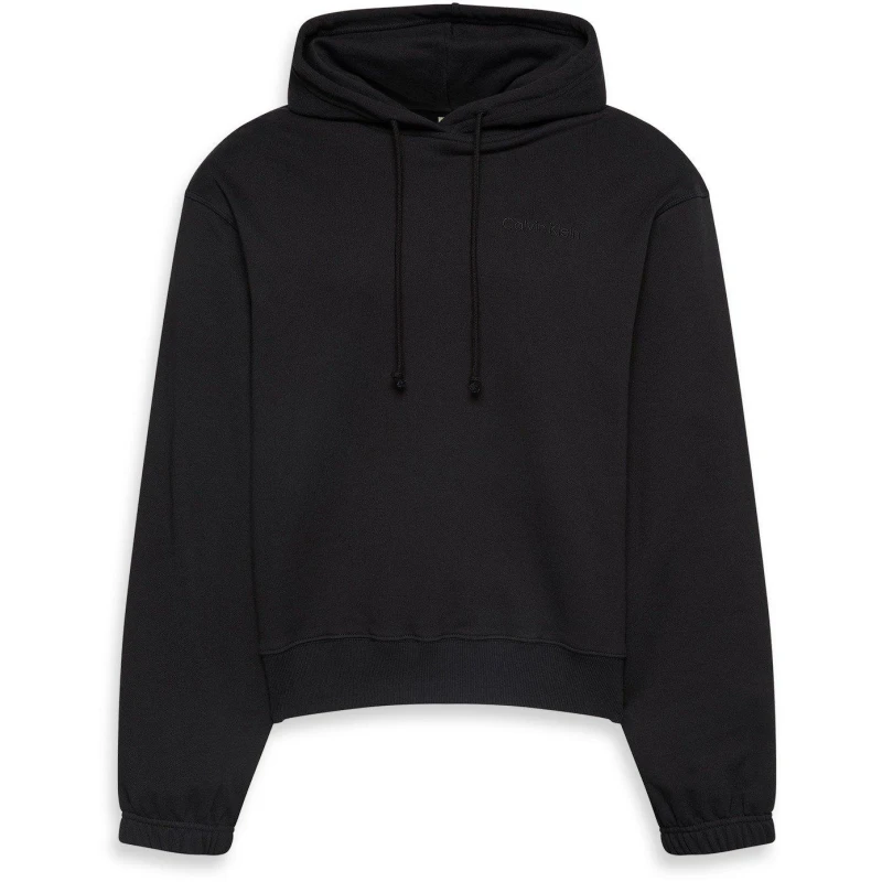 Image of Calvin Klein Mens Icon Cotton Terry L/S Hoodie Black Size: XL Black Male XL