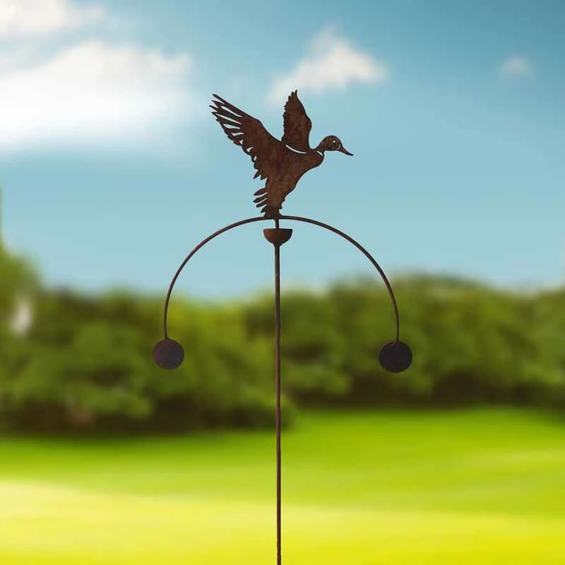 Image of Duck Flying Wind Rocker Double Bare Metal/Ready to Rust - Steel - W54 x H148.5cm PoppyforgeDuckFLYINGWINDRGR08